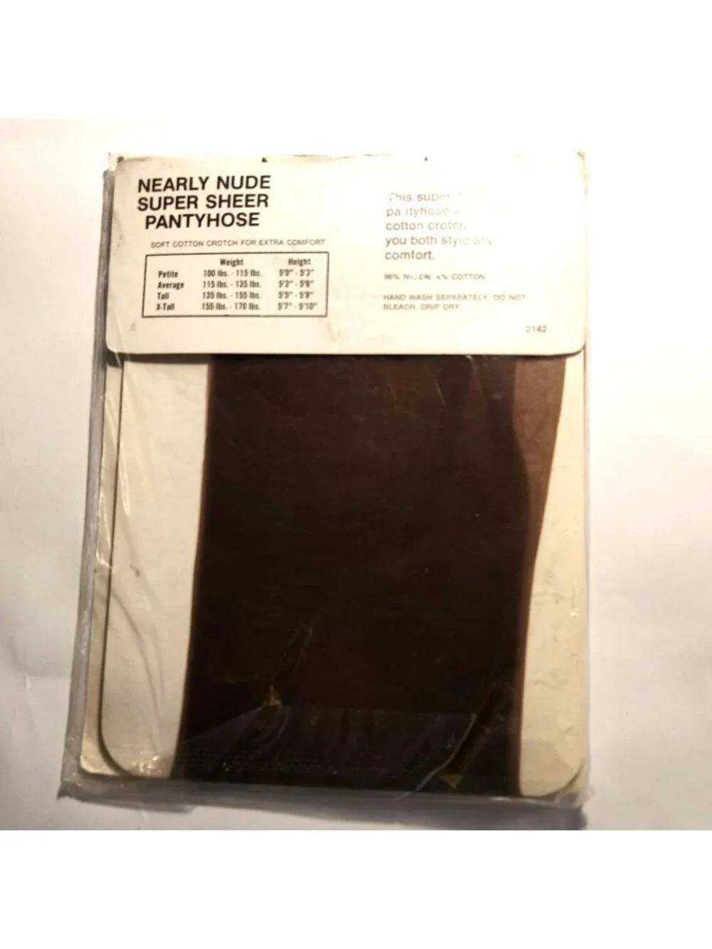 Pantyhose Super Sheer Size Average 115-135 Lbs accent vtg hosiery
